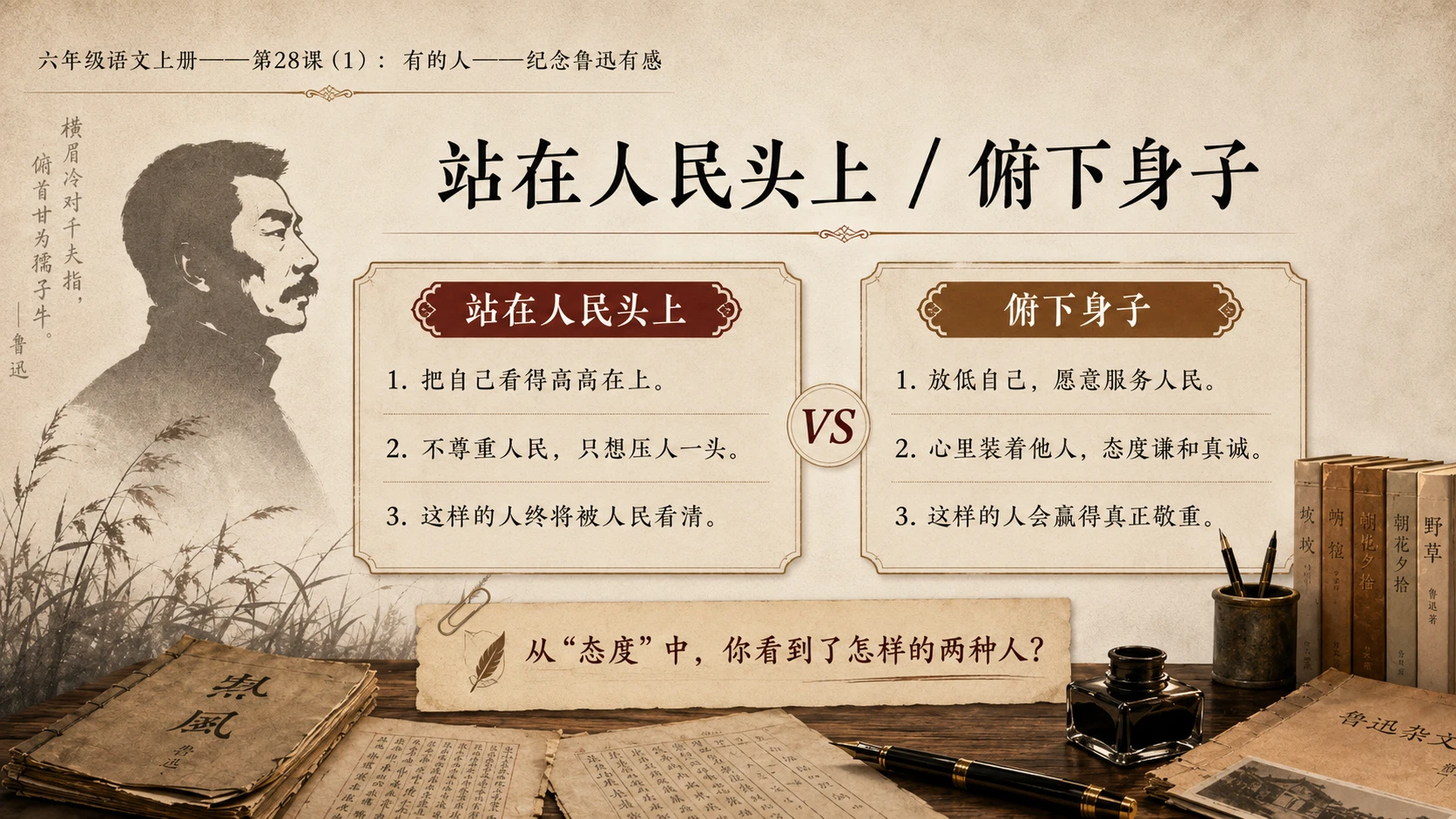 小学六年制统编教材系列课件——六年级语文上册第28课（1）：有的人——纪念鲁迅有感 - 预览图9