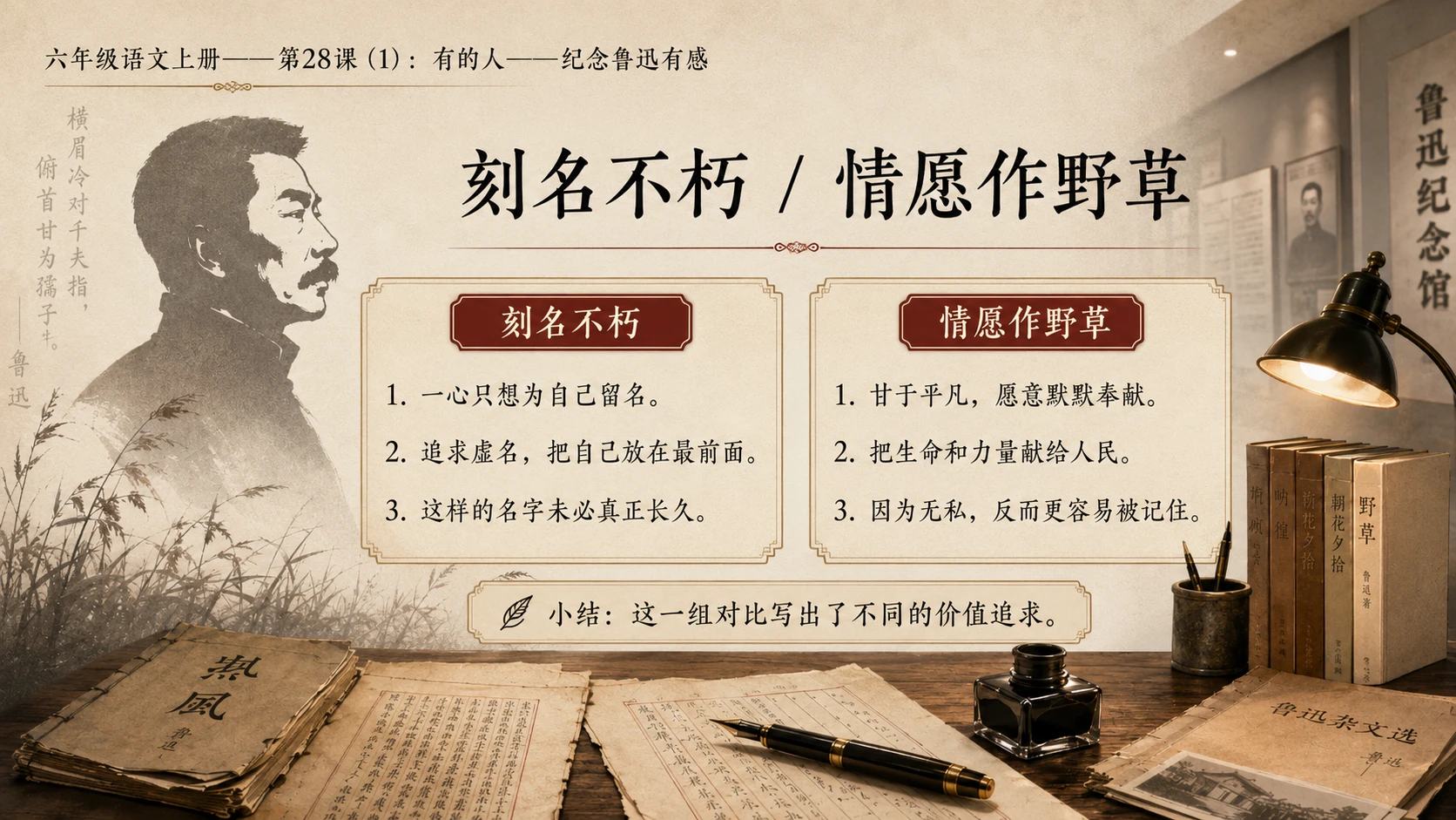 小学六年制统编教材系列课件——六年级语文上册第28课（1）：有的人——纪念鲁迅有感 - 预览图10