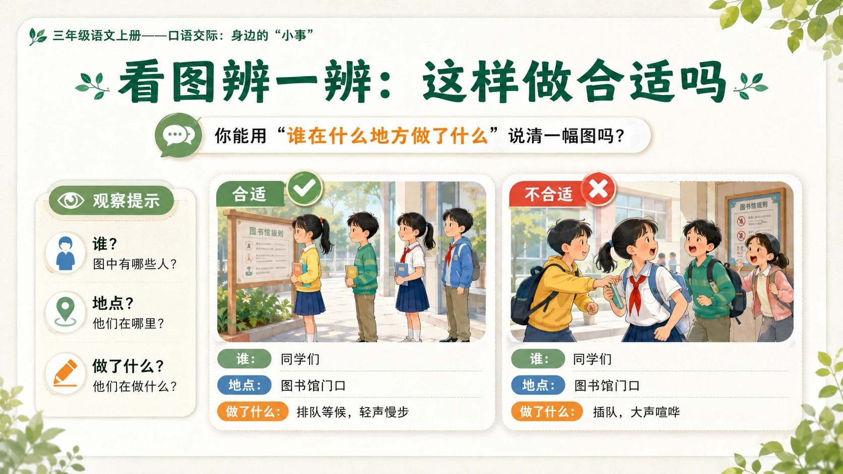 小学六年制统编教材系列课件——三年级语文上册口语交际：身边的“小事” - 预览图4