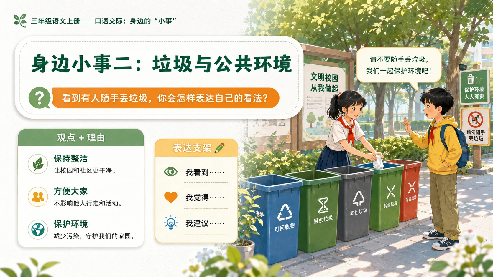 小学六年制统编教材系列课件——三年级语文上册口语交际：身边的“小事” - 预览图6