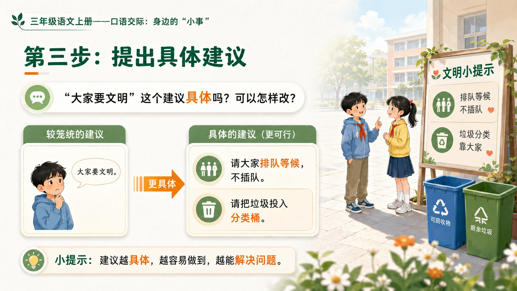 小学六年制统编教材系列课件——三年级语文上册口语交际：身边的“小事” - 预览图10