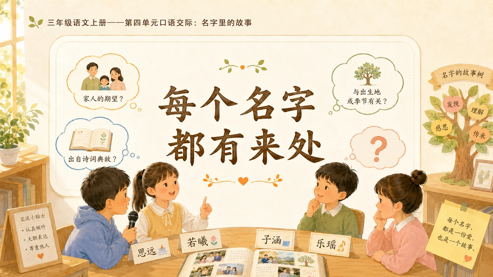 小学六年制统编教材系列课件——三年级语文上册：名字里的故事 - 预览图2