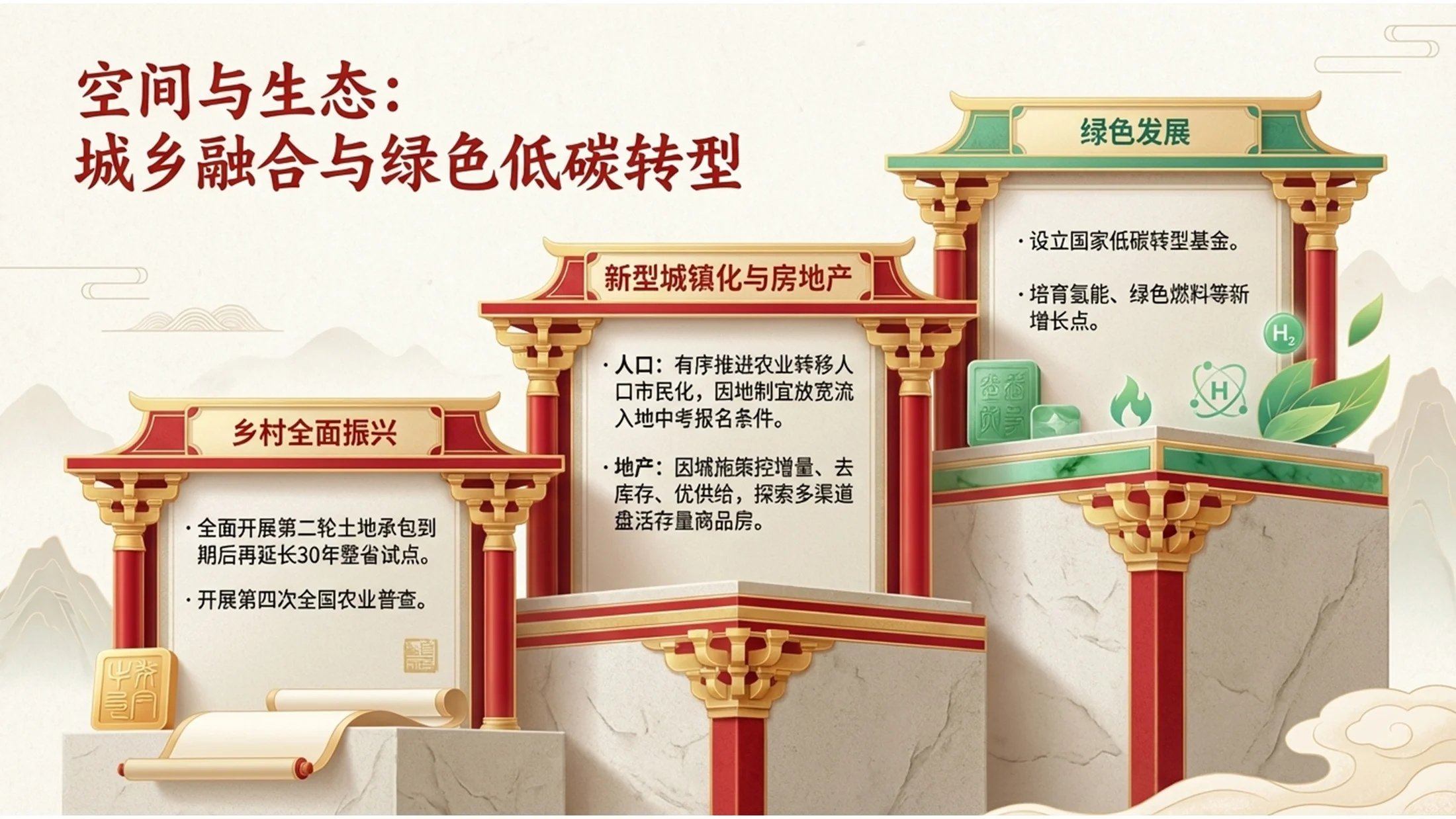 中国国潮花纹宫殿风格政府工作报告PPT - 预览图8