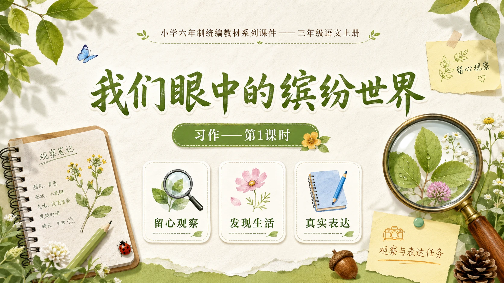 小学六年制统编教材系列课件——三年级语文上册：我们眼中的缤纷世界（1） - 预览图1