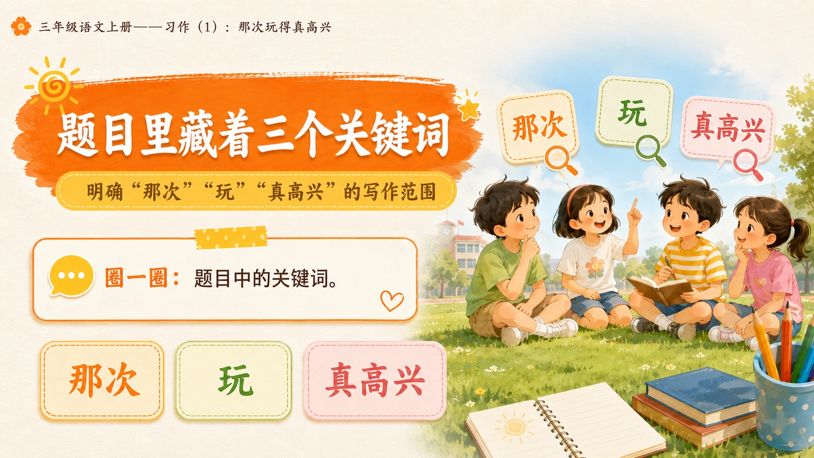 小学六年制统编教材系列课件——三年级语文上册习作：那次玩得真高兴（1） - 预览图3