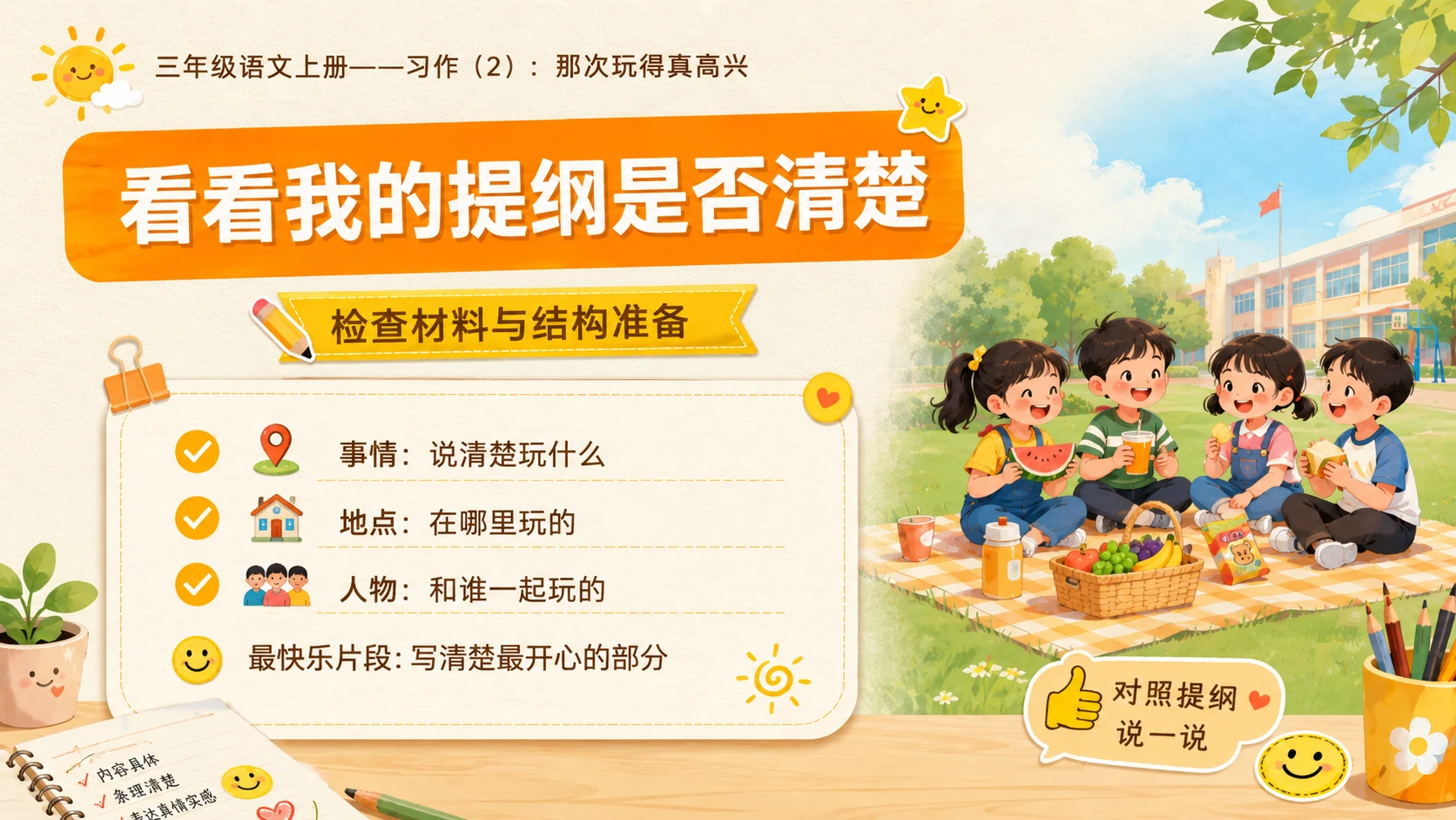 小学六年制统编教材系列课件——三年级语文上册习作：那次玩得真高兴（2） - 预览图2