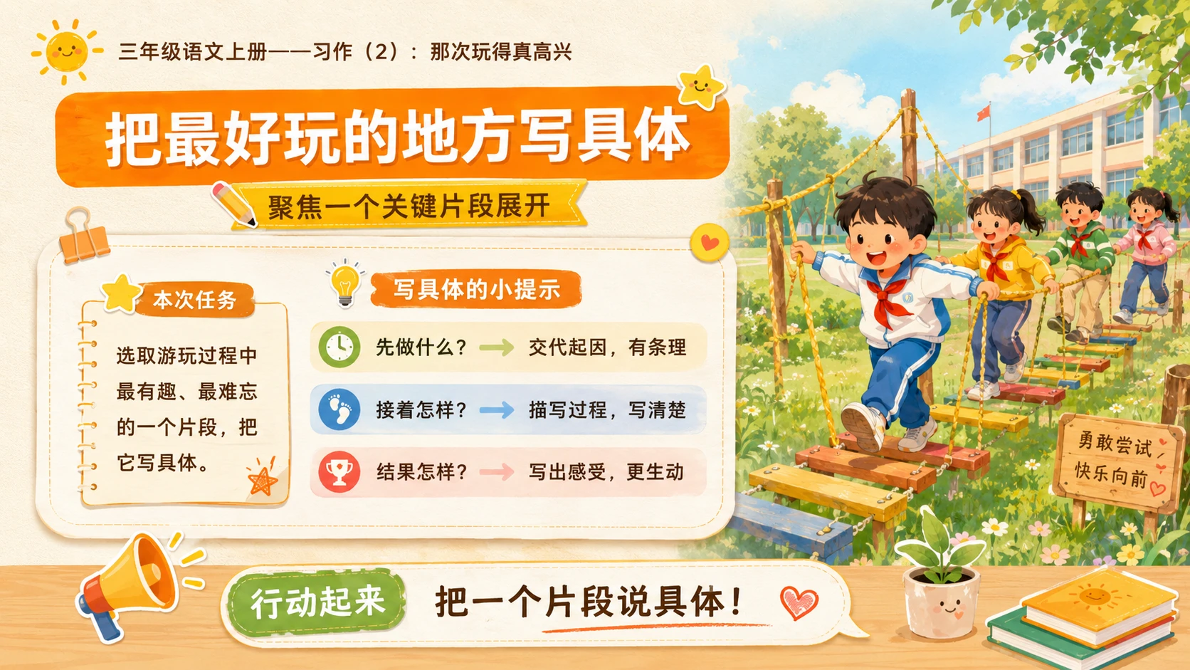 小学六年制统编教材系列课件——三年级语文上册习作：那次玩得真高兴（2） - 预览图4