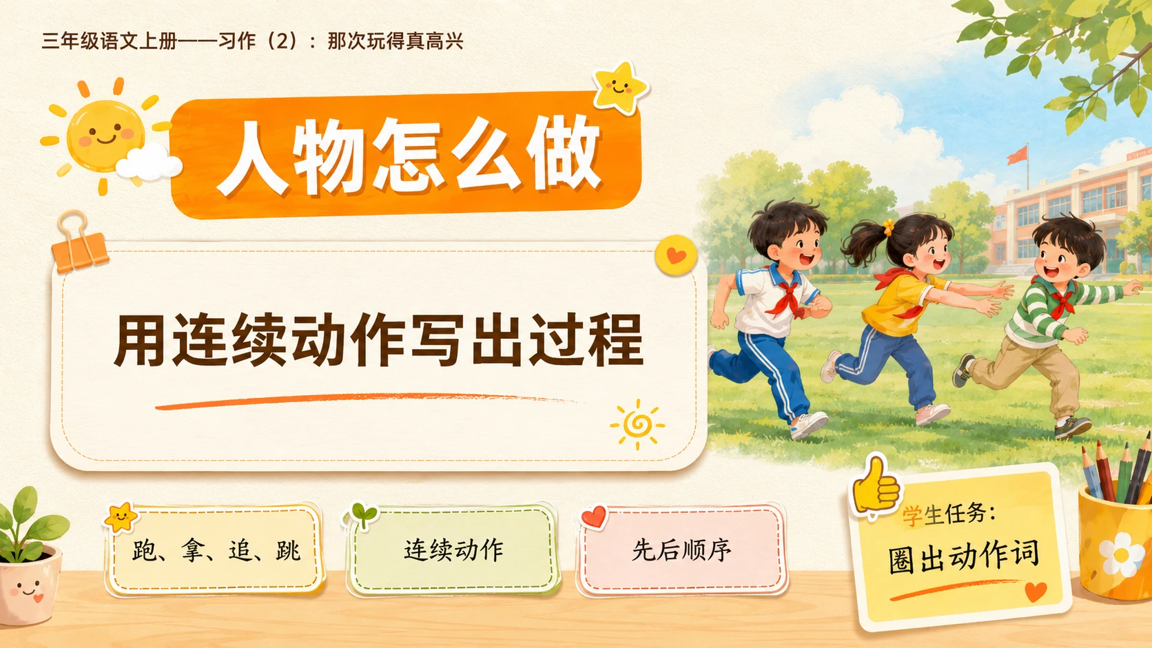 小学六年制统编教材系列课件——三年级语文上册习作：那次玩得真高兴（2） - 预览图5