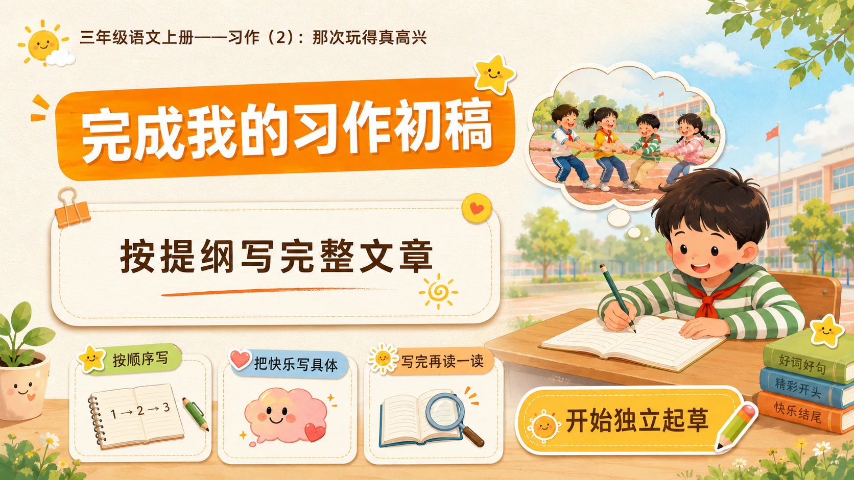 小学六年制统编教材系列课件——三年级语文上册习作：那次玩得真高兴（2） - 预览图10