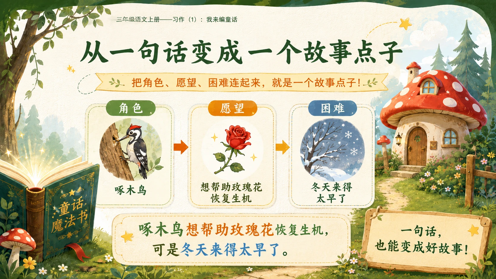 小学六年制统编教材系列课件——三年级语文上册习作：我来编童话（1） - 预览图8