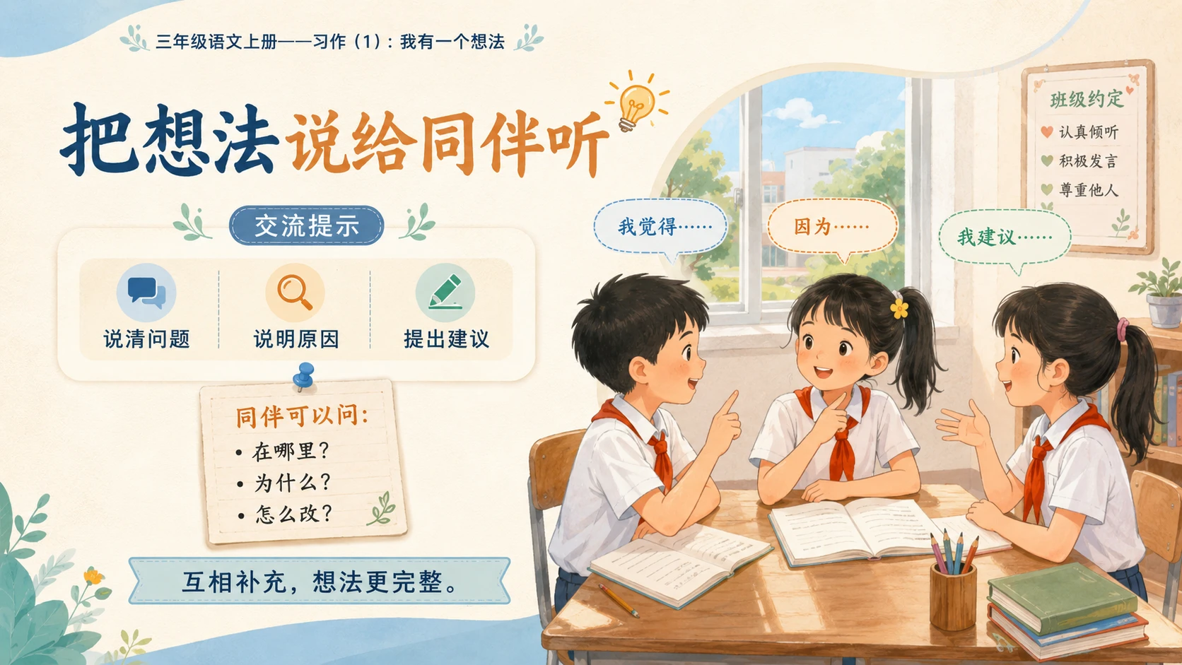 小学六年制统编教材系列课件——三年级语文上册习作：我有一个想法（1） - 预览图9