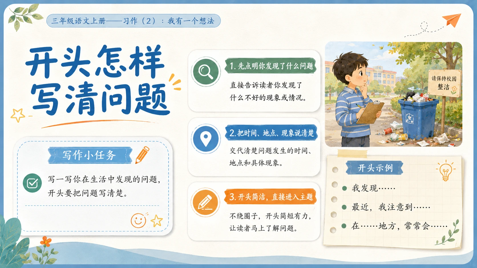 小学六年制统编教材系列课件——三年级语文上册习作：我有一个想法（2） - 预览图3