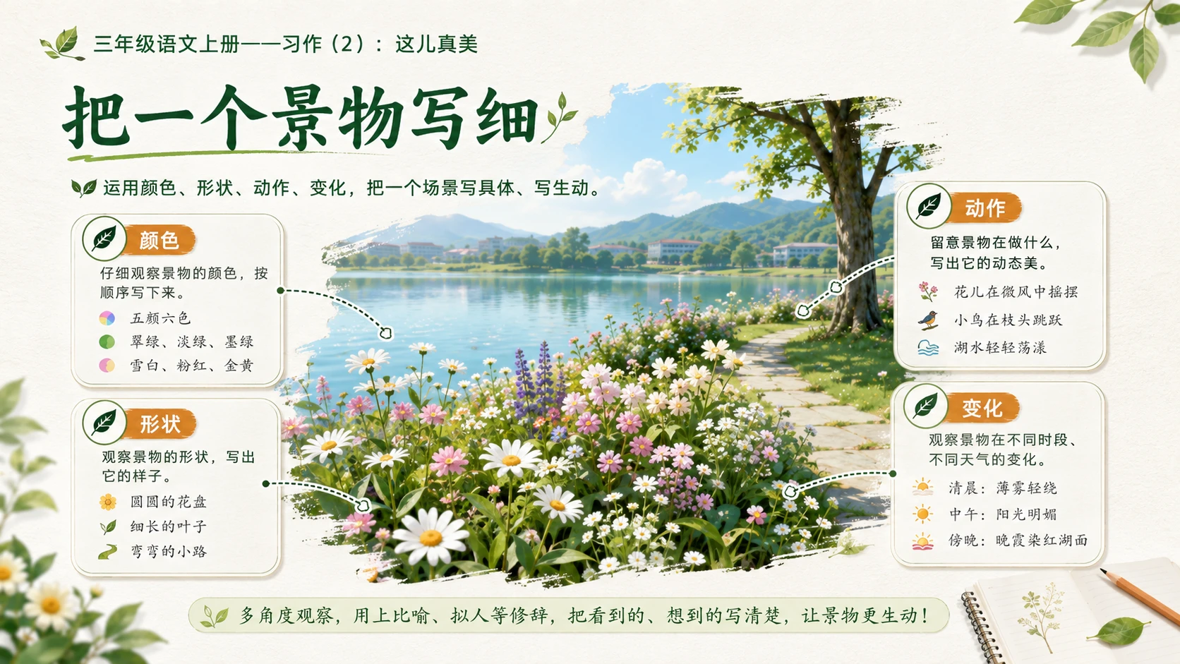 小学六年制统编教材系列课件——三年级语文上册习作：这儿真美（2） - 预览图6