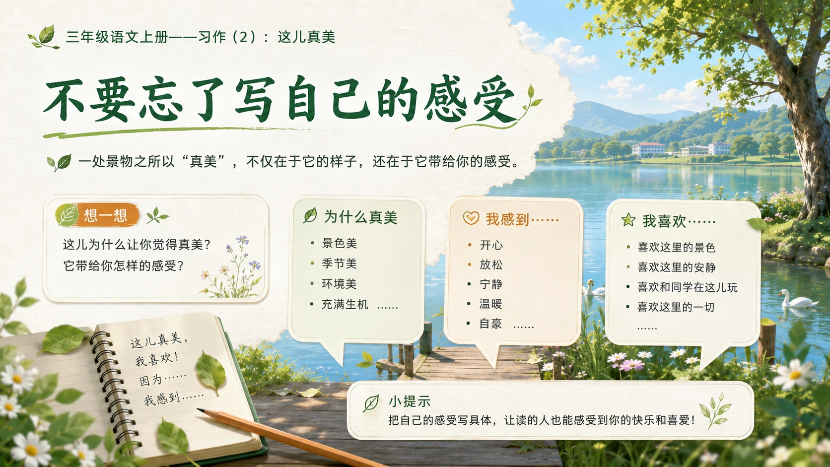 小学六年制统编教材系列课件——三年级语文上册习作：这儿真美（2） - 预览图8