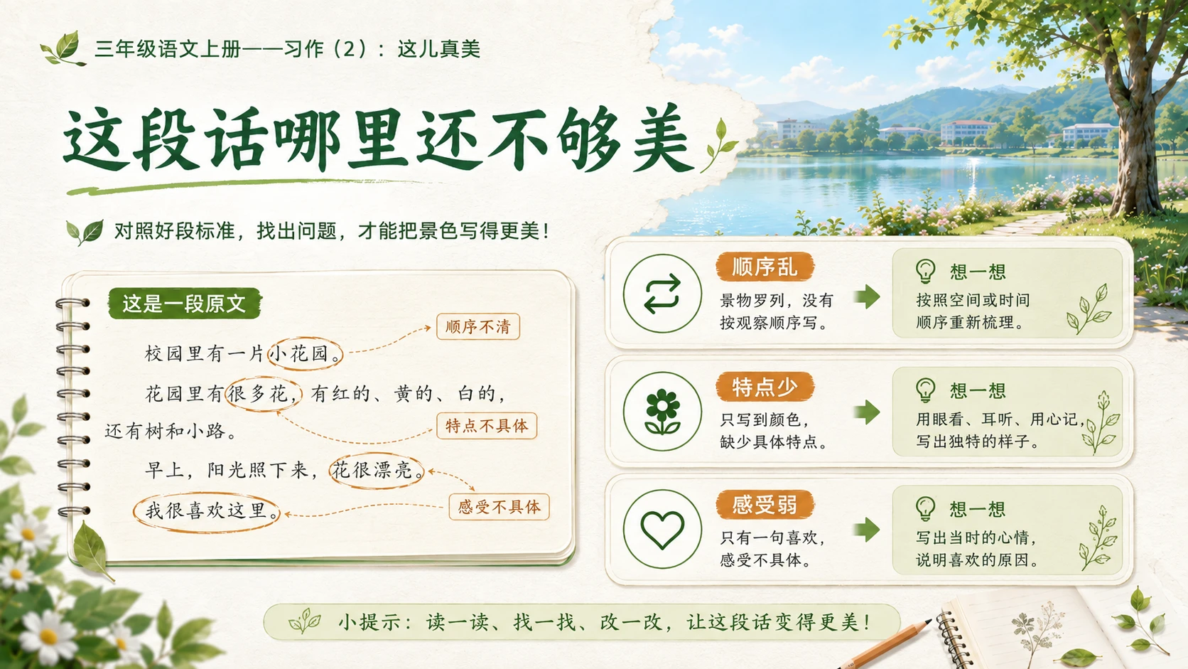 小学六年制统编教材系列课件——三年级语文上册习作：这儿真美（2） - 预览图9