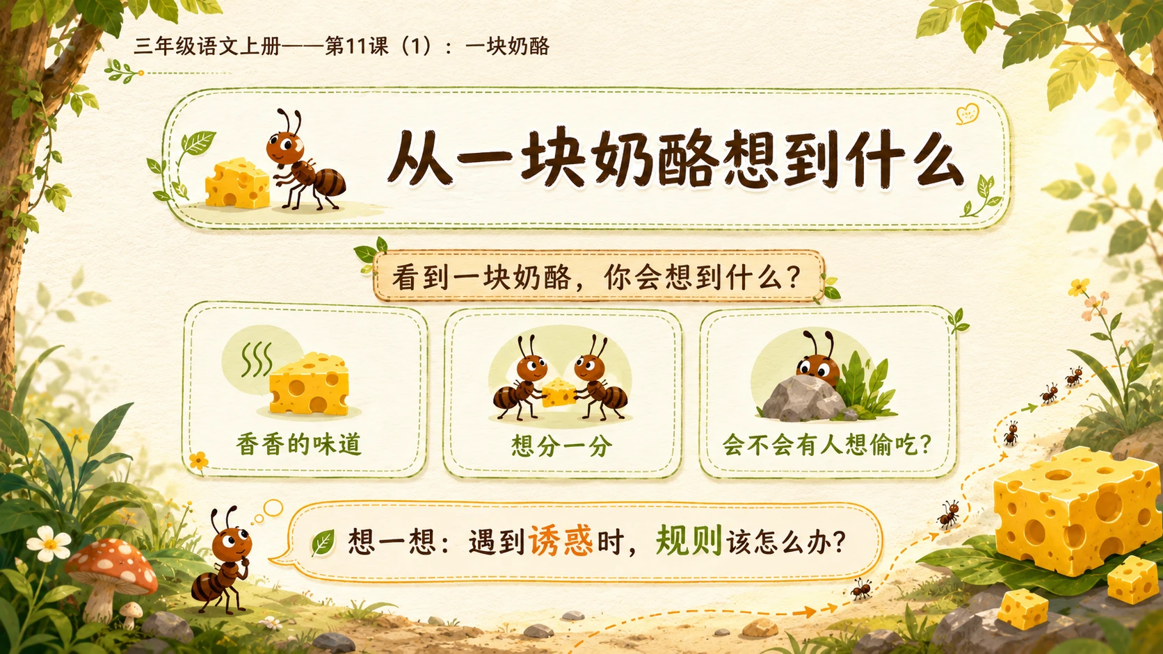 小学六年制统编教材系列课件——三年级语文上册第11课（1）：一块奶酪 - 预览图2