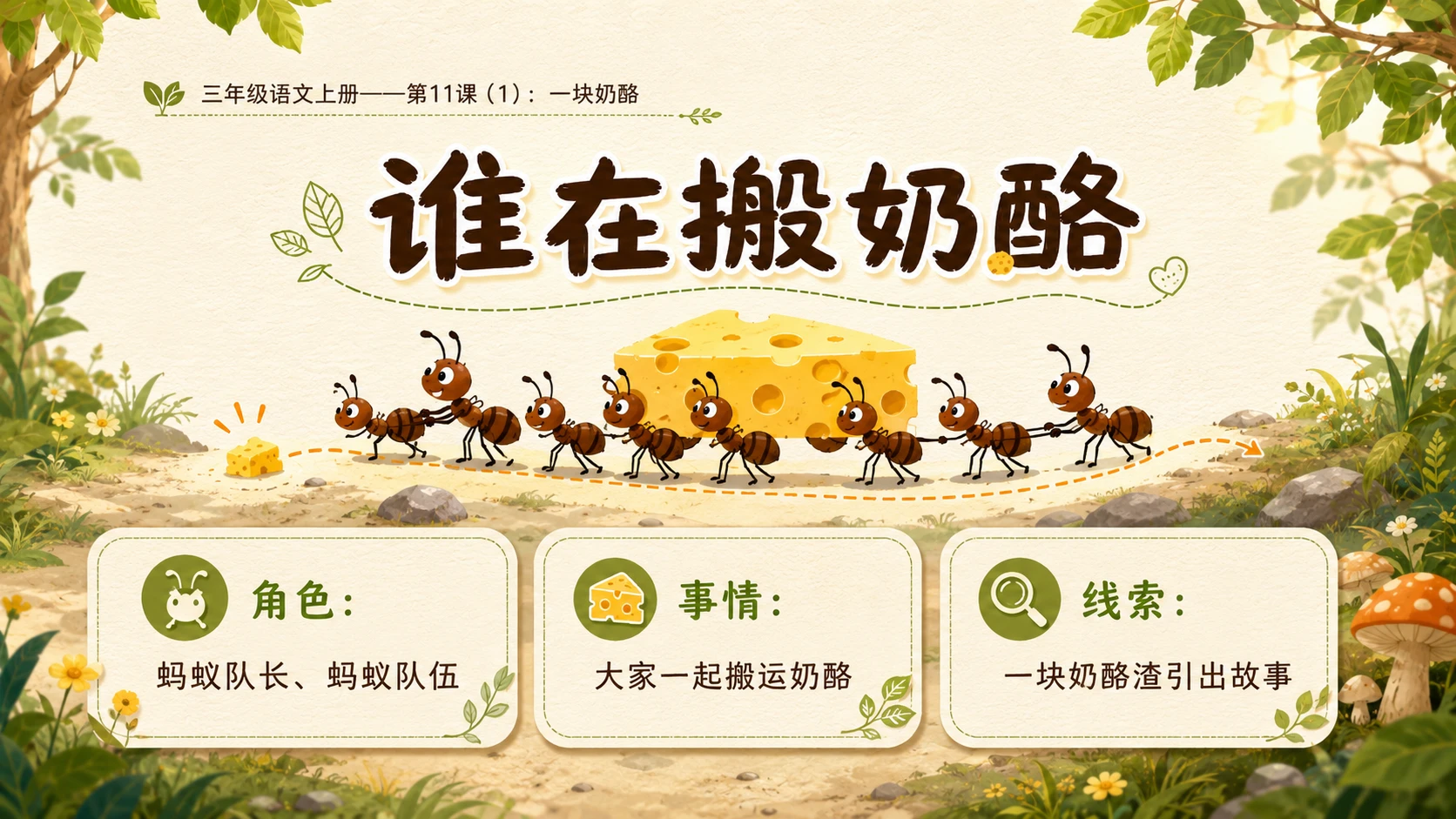 小学六年制统编教材系列课件——三年级语文上册第11课（1）：一块奶酪 - 预览图6