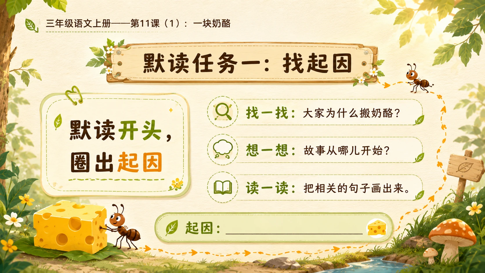 小学六年制统编教材系列课件——三年级语文上册第11课（1）：一块奶酪 - 预览图7