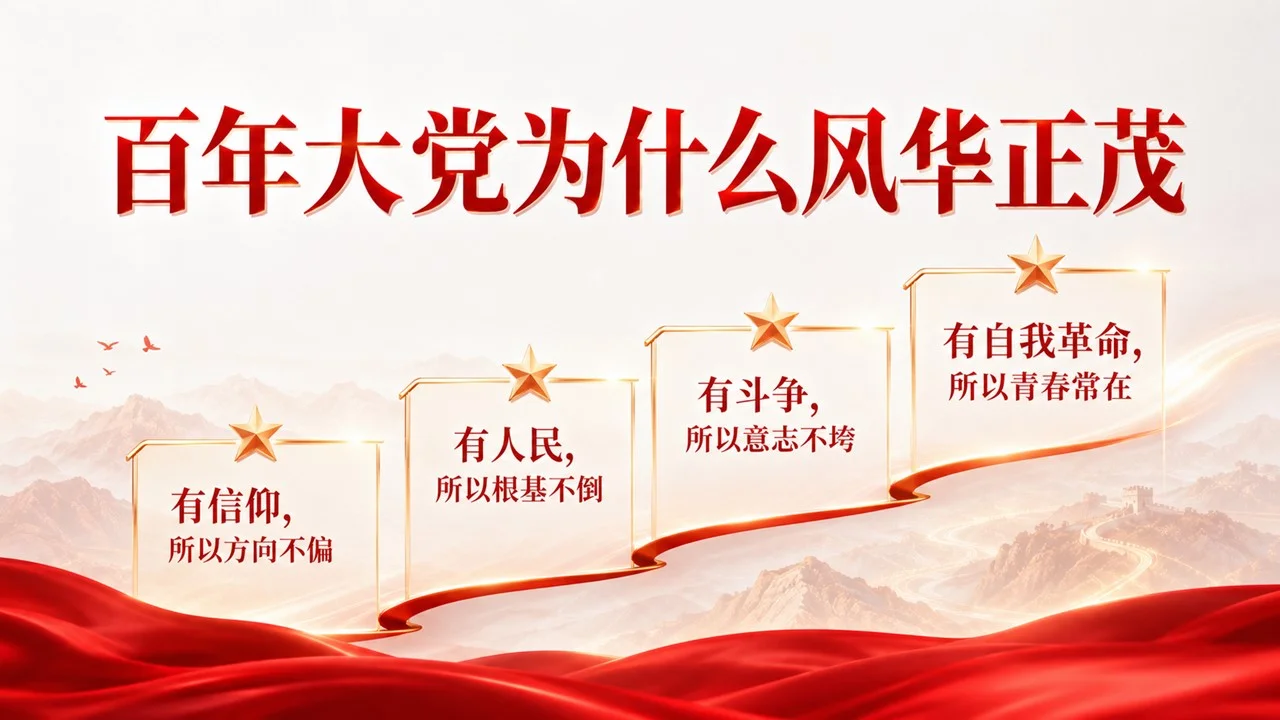 建党105周年主题党课PPT｜新征程是新的长征｜赓续红色血脉 走好新时代赶考路 - 预览图14