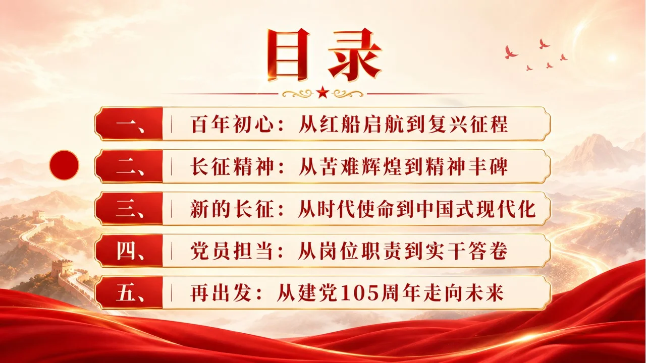 建党105周年主题党课PPT｜新征程是新的长征｜赓续红色血脉 走好新时代赶考路 - 预览图15