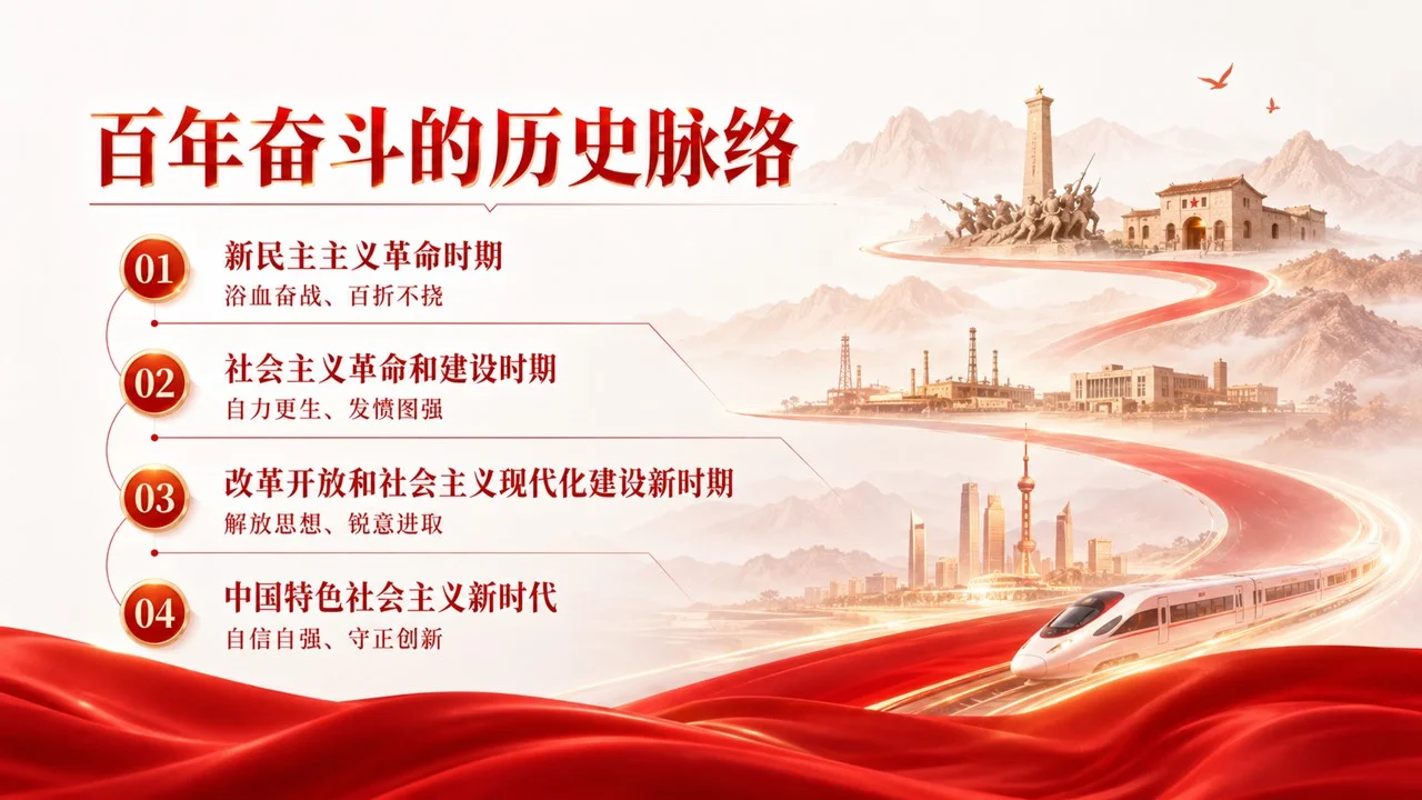 建党105周年主题党课PPT｜新征程是新的长征｜赓续红色血脉 走好新时代赶考路 - 预览图7