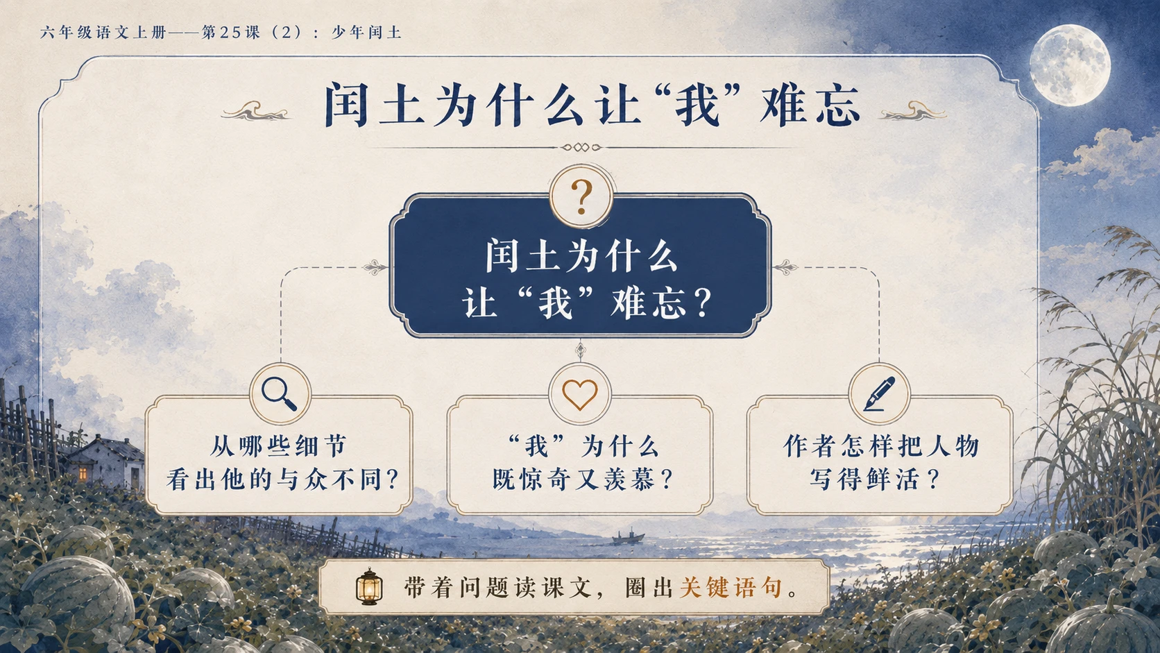 小学六年制统编教材系列课件——六年级语文上册第25课（2）：少年闰土 - 预览图4