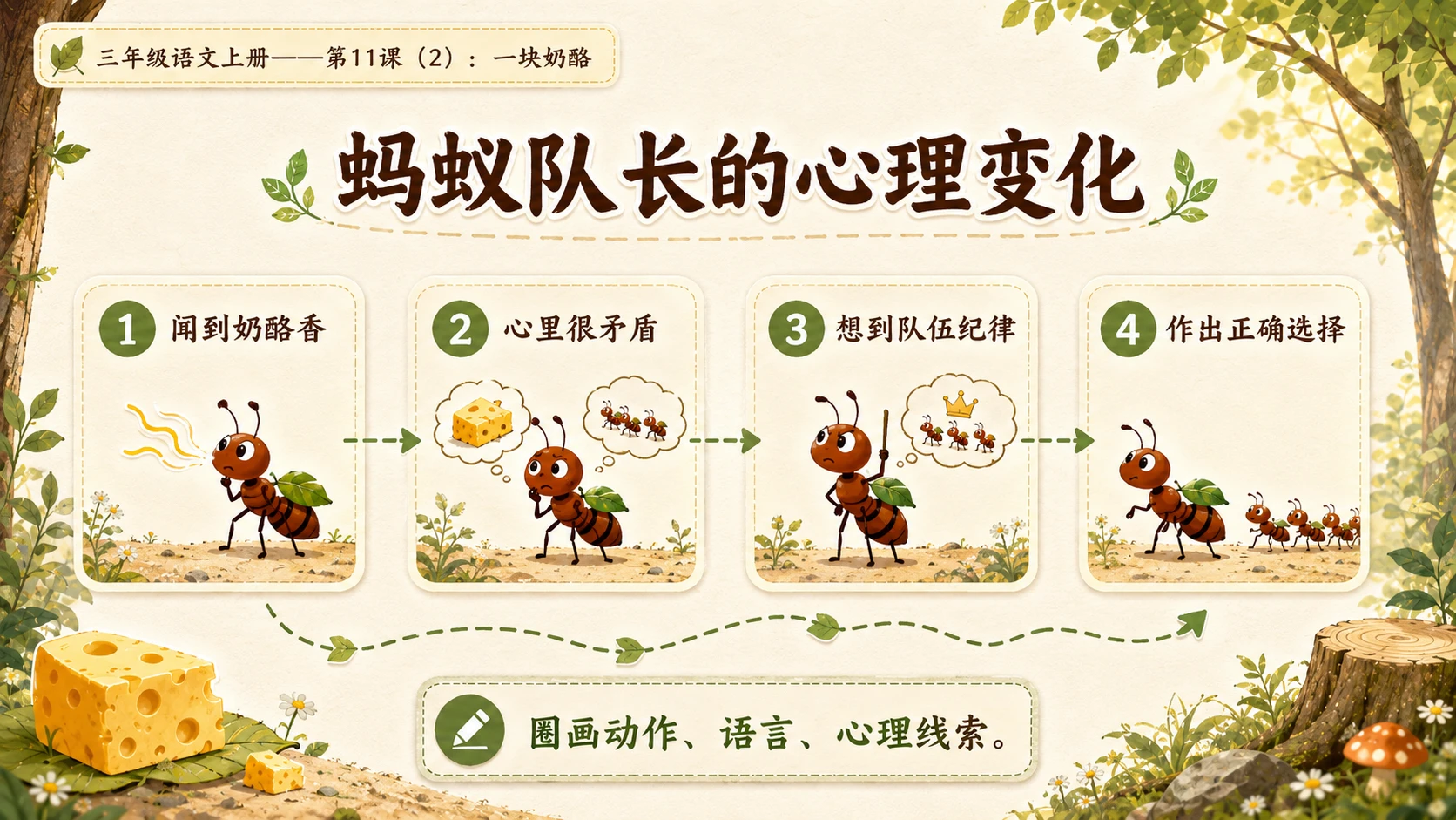 小学六年制统编教材系列课件——三年级语文上册第11课（2）：一块奶酪 - 预览图5