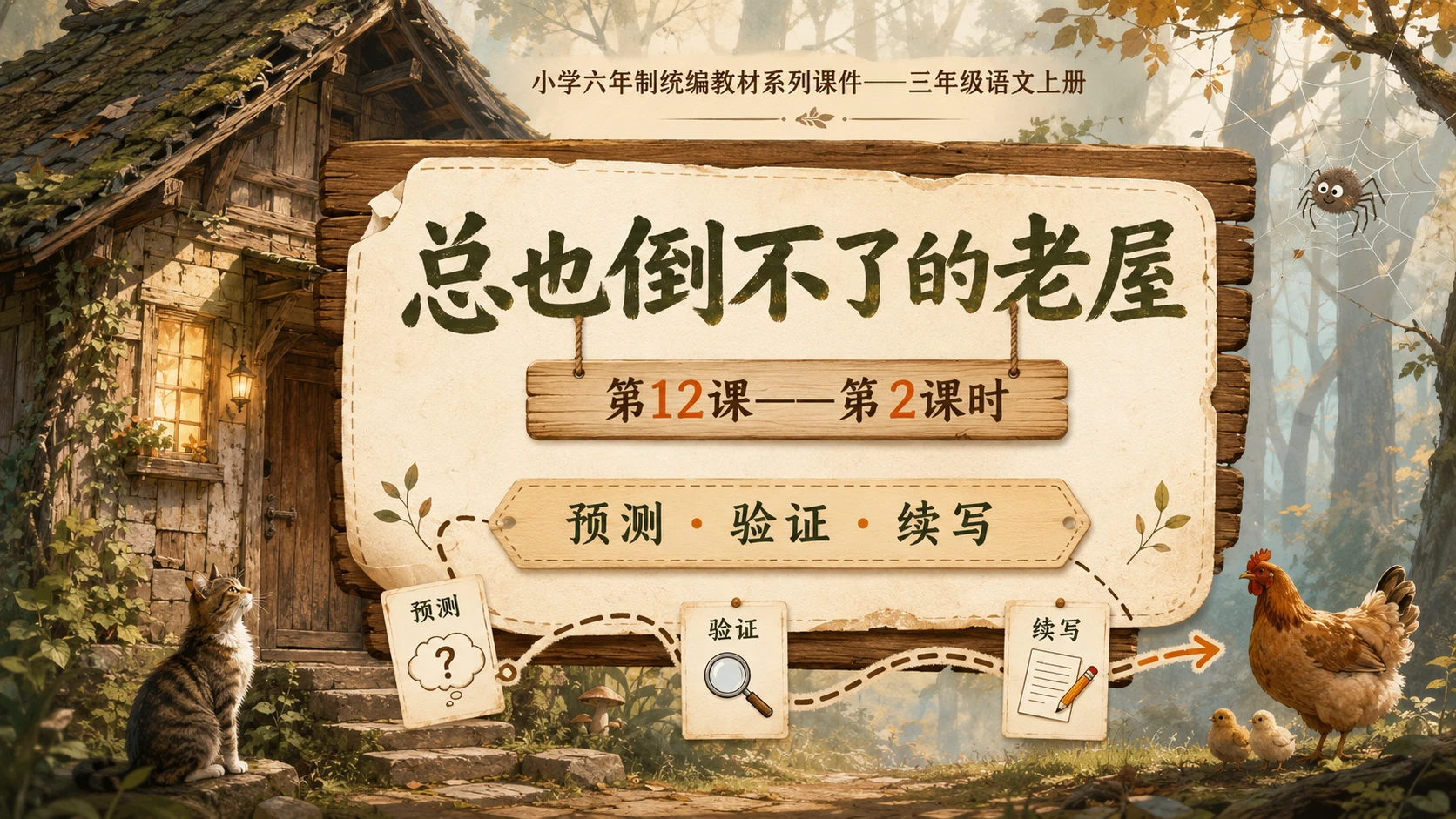 小学六年制统编教材系列课件——三年级语文上册第12课（2）：总也倒不了的老屋 - 预览图1
