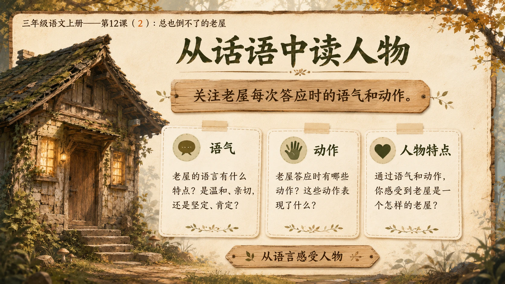 小学六年制统编教材系列课件——三年级语文上册第12课（2）：总也倒不了的老屋 - 预览图10