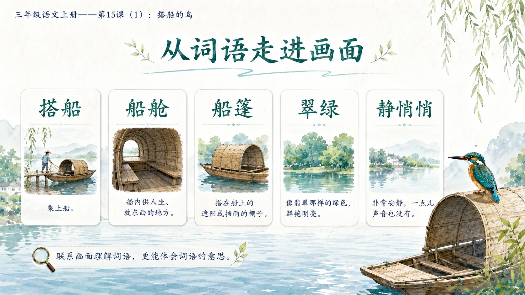 小学六年制统编教材系列课件——三年级语文上册第15课（1）：搭船的鸟 - 预览图6
