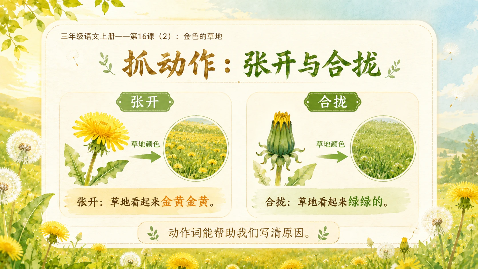 小学六年制统编教材系列课件——三年级语文上册第16课（2）：金色的草地 - 预览图7