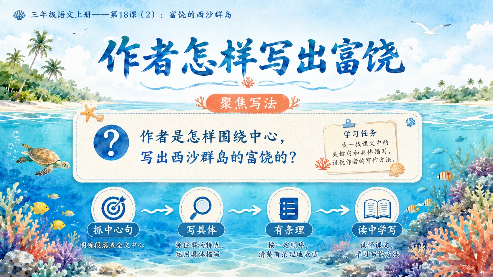 小学六年制统编教材系列课件——三年级语文上册第18课（2）：富饶的西沙群岛 - 预览图3
