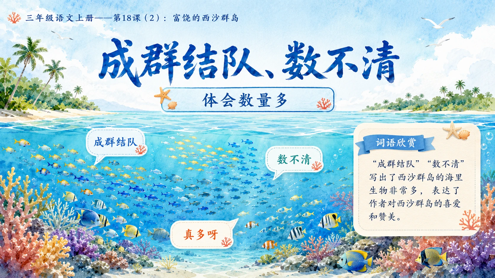 小学六年制统编教材系列课件——三年级语文上册第18课（2）：富饶的西沙群岛 - 预览图5