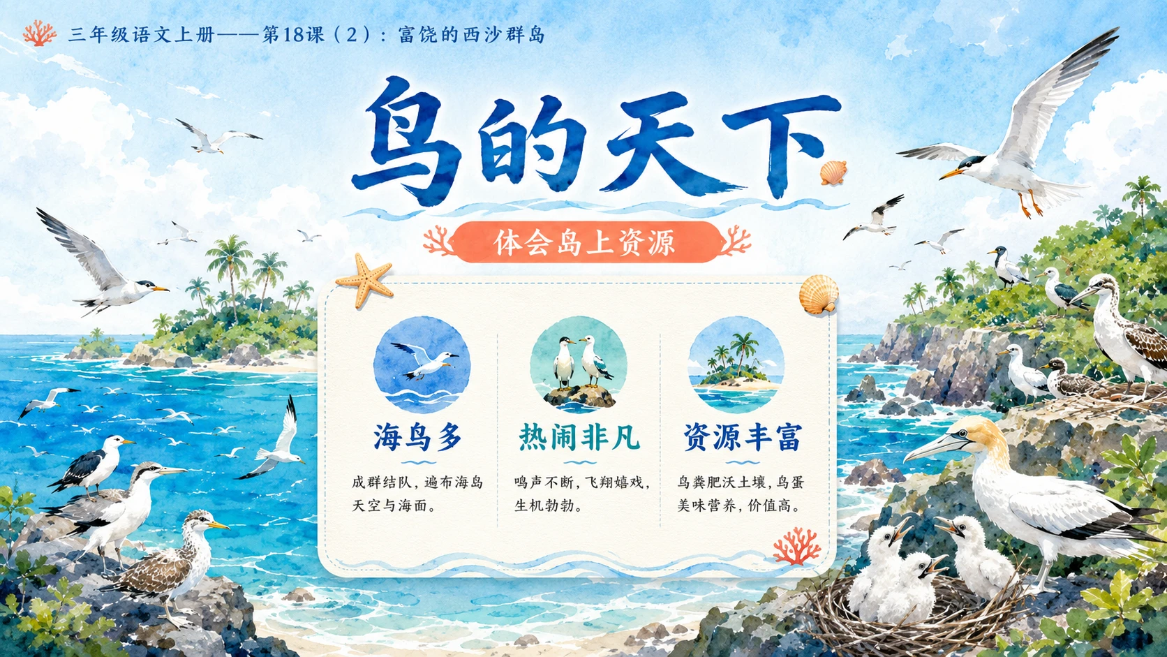 小学六年制统编教材系列课件——三年级语文上册第18课（2）：富饶的西沙群岛 - 预览图8