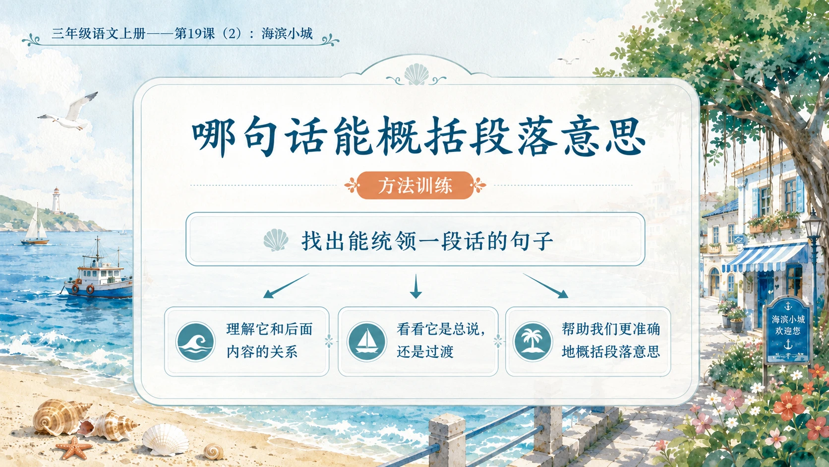 小学六年制统编教材系列课件——三年级语文上册第19课（2）：海滨小城 - 预览图8