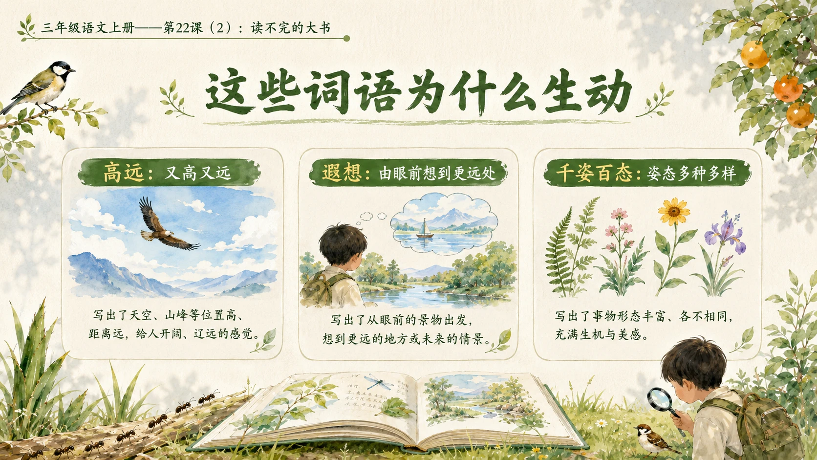 小学六年制统编教材系列课件——三年级语文上册第22课（2）：读不完的大书 - 预览图8