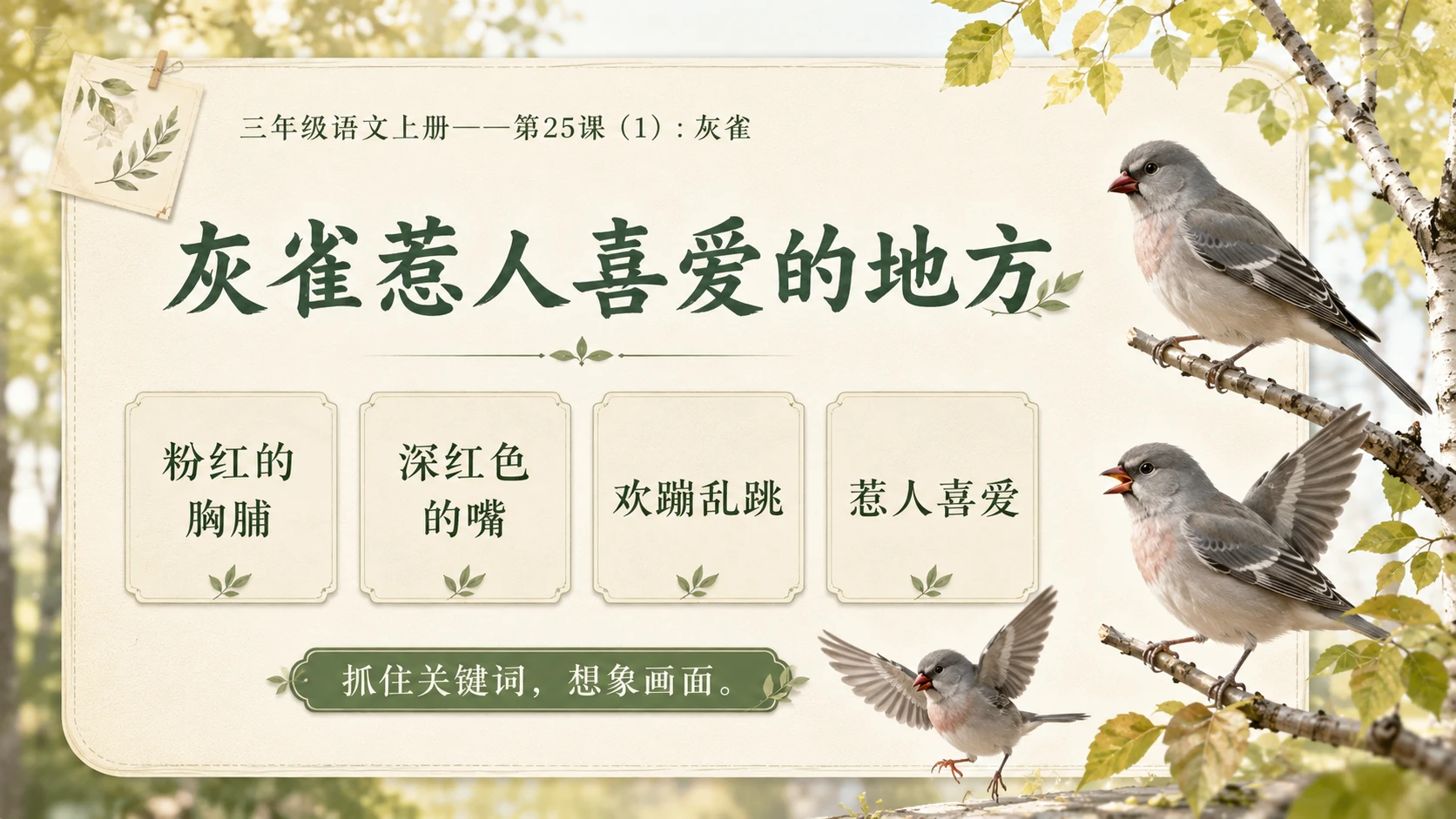 小学六年制统编教材系列课件——三年级语文上册第25课（1）：灰雀 - 预览图10