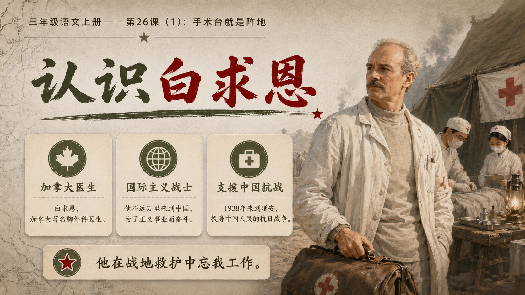 小学六年制统编教材系列课件——三年级语文上册第26课（1）：手术台就是阵地 - 预览图4