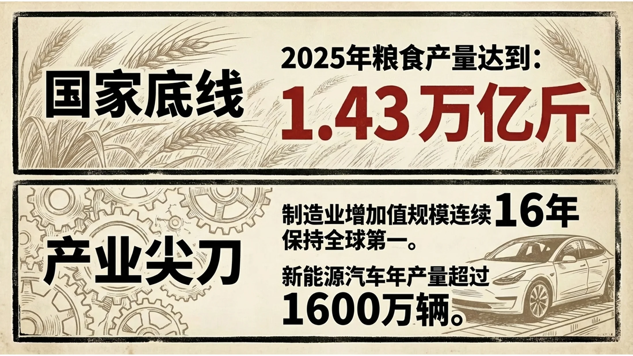 红黑木刻画手绘风格政府工作报告PPT - 预览图4