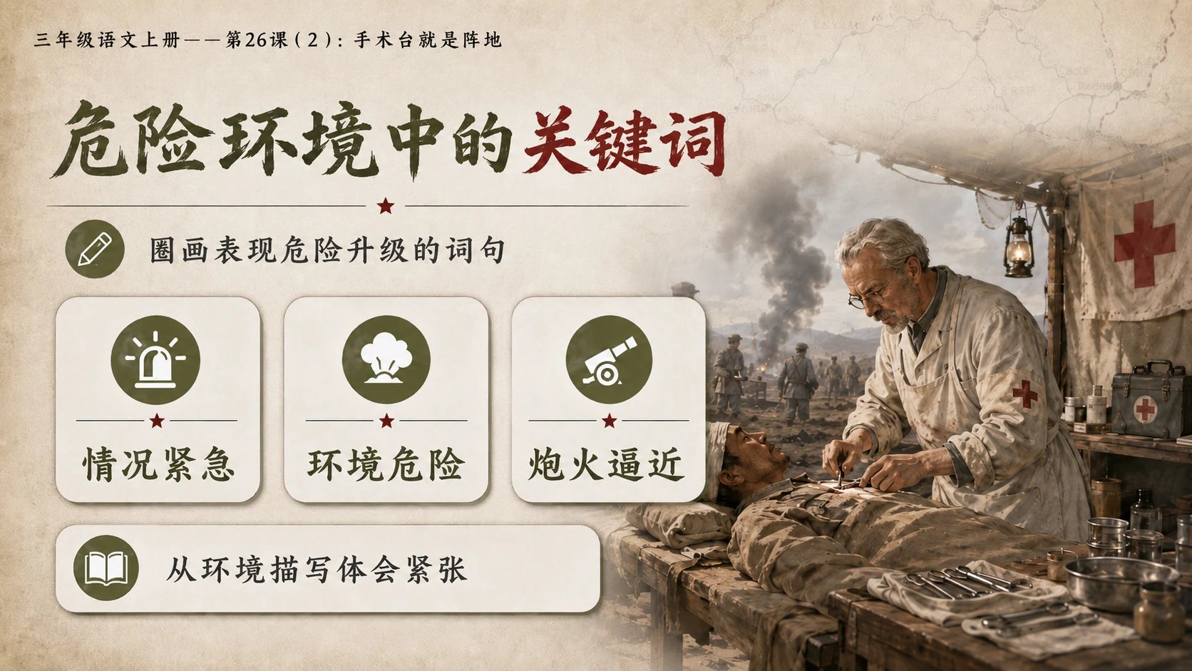 小学六年制统编教材系列课件——三年级语文上册第26课（2）：手术台就是阵地 - 预览图5