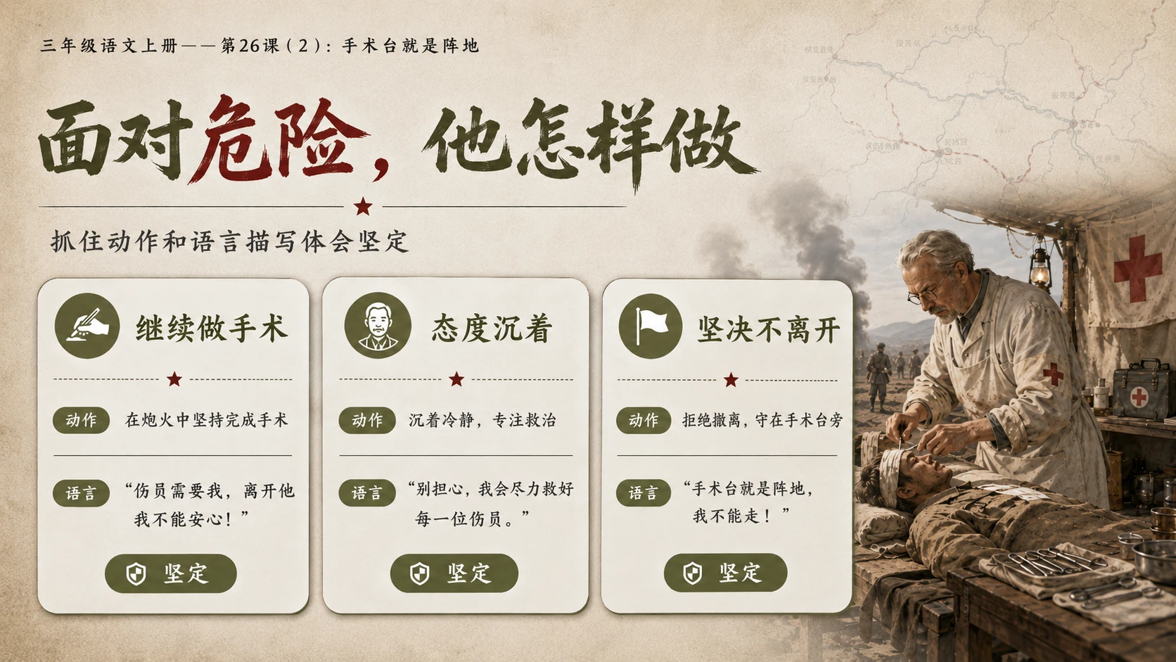 小学六年制统编教材系列课件——三年级语文上册第26课（2）：手术台就是阵地 - 预览图6