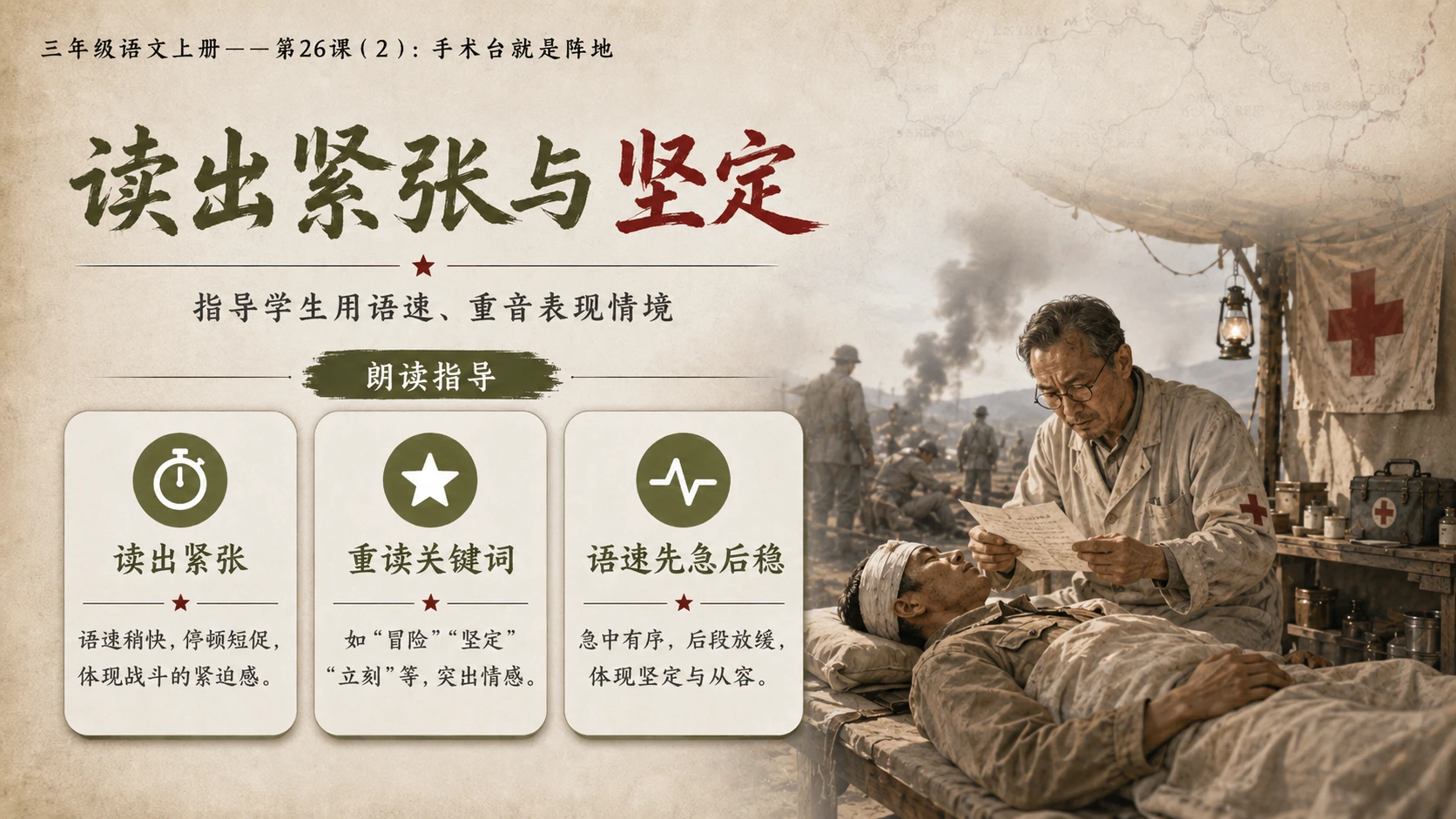 小学六年制统编教材系列课件——三年级语文上册第26课（2）：手术台就是阵地 - 预览图7