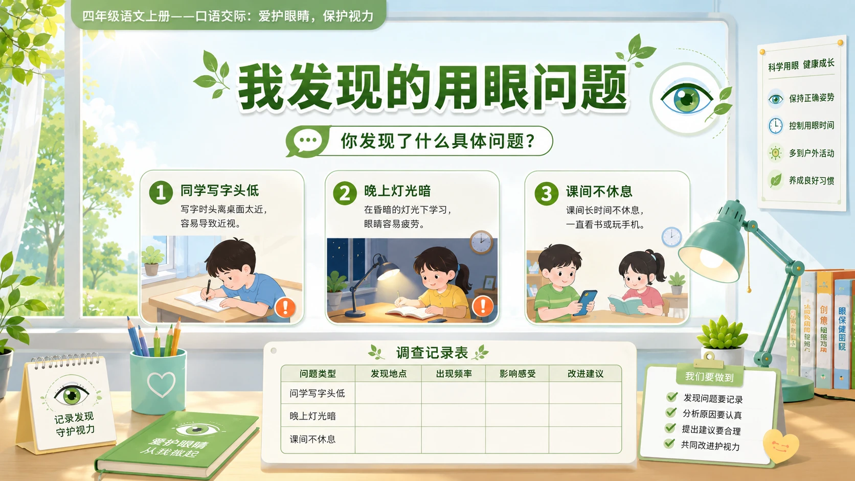 小学六年制统编教材系列课件——四年级语文上册爱护眼睛，保护视力 - 预览图4