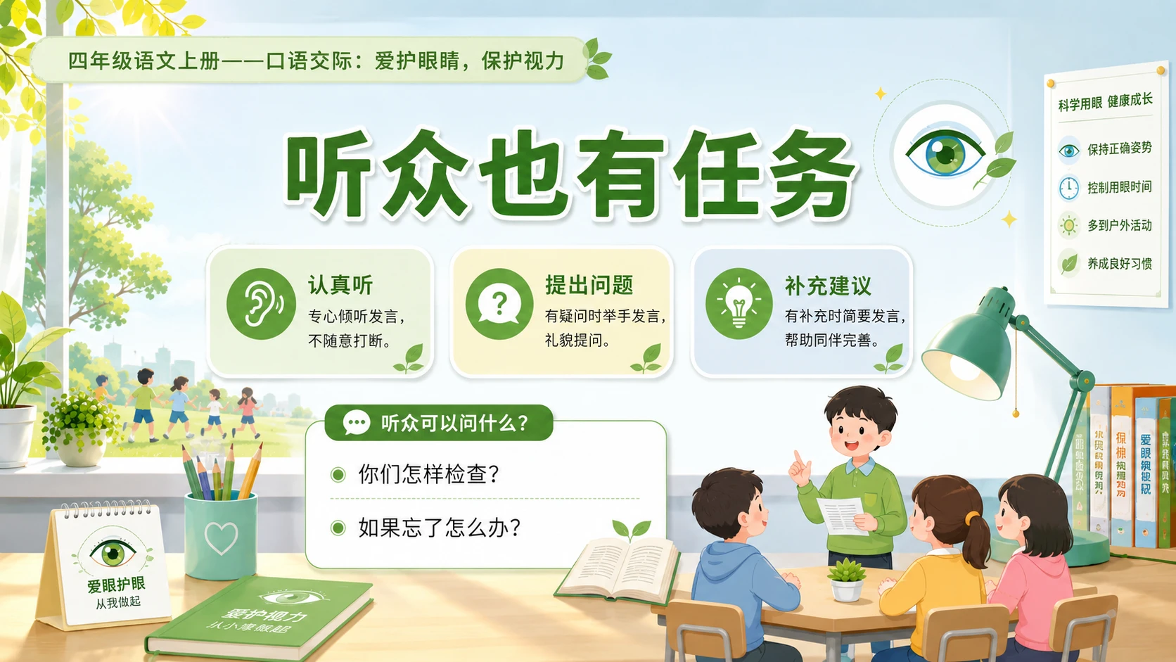 小学六年制统编教材系列课件——四年级语文上册爱护眼睛，保护视力 - 预览图10