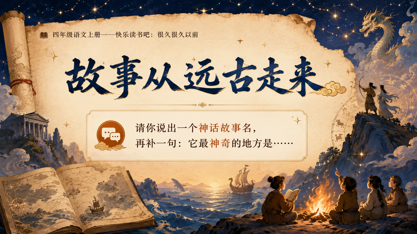 小学六年制统编教材系列课件——四年级语文上册：很久很久以前 - 预览图2