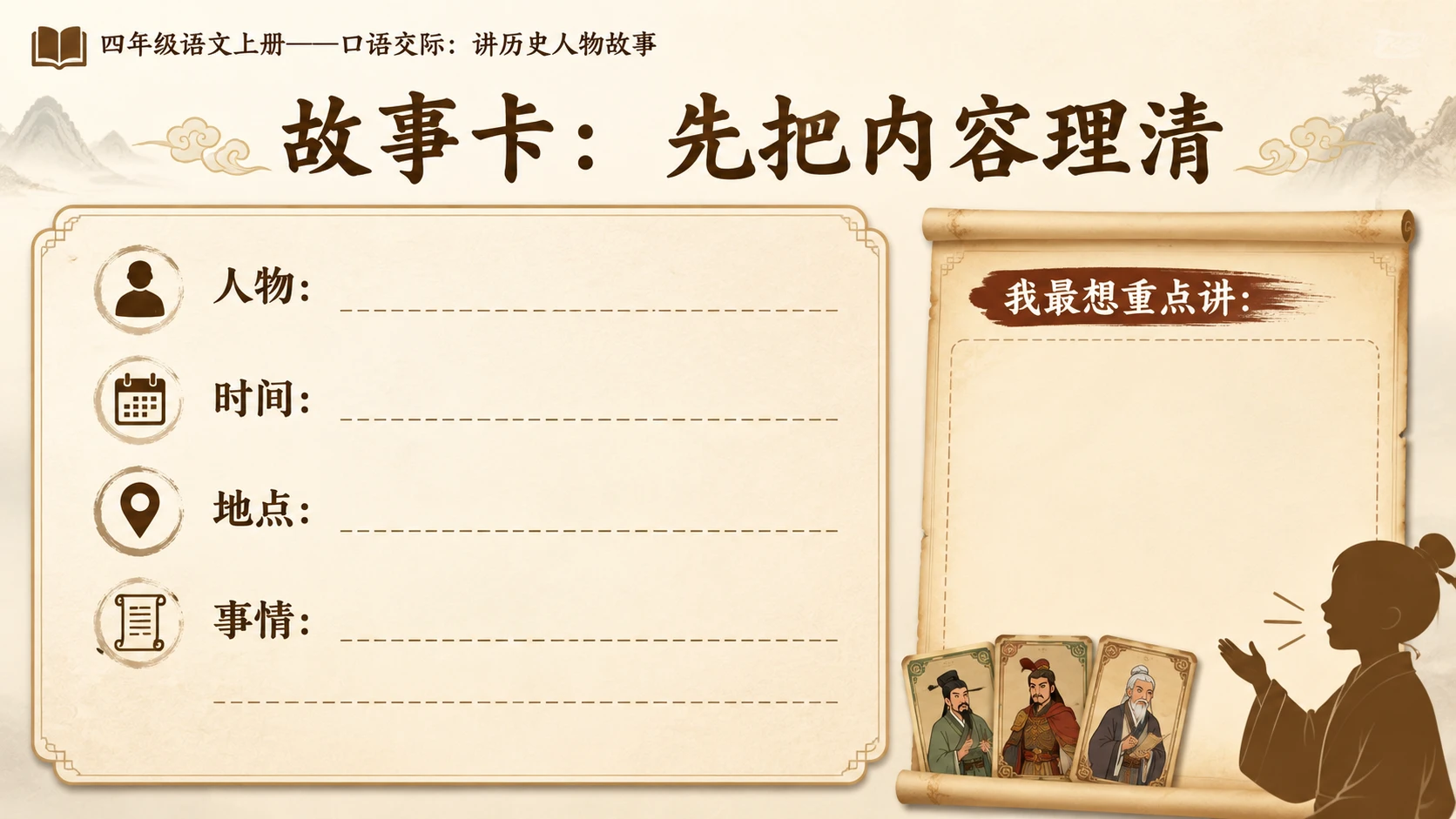 小学六年制统编教材系列课件——四年级语文上册：口语交际：讲历史人物故事 - 预览图6