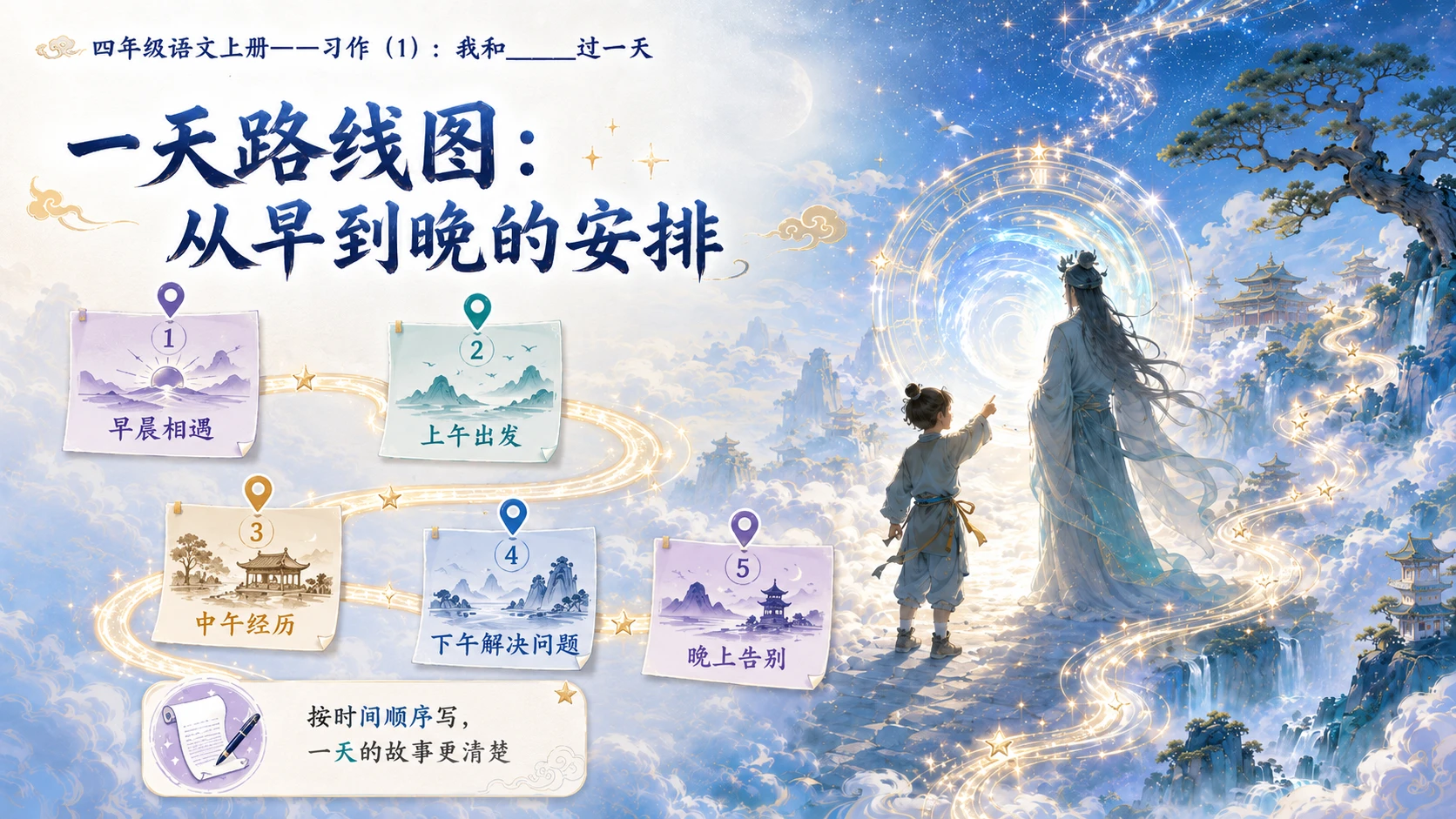 小学六年制统编教材系列课件——四年级语文上册：我和_____过一天（1） - 预览图7