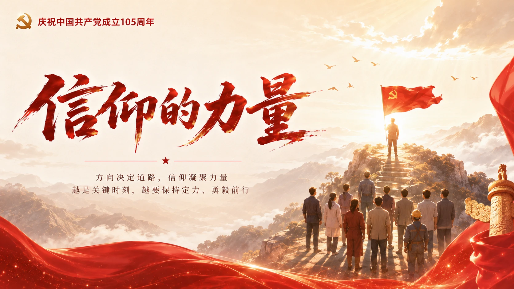 奋进正当时党主题PPT - 预览图11