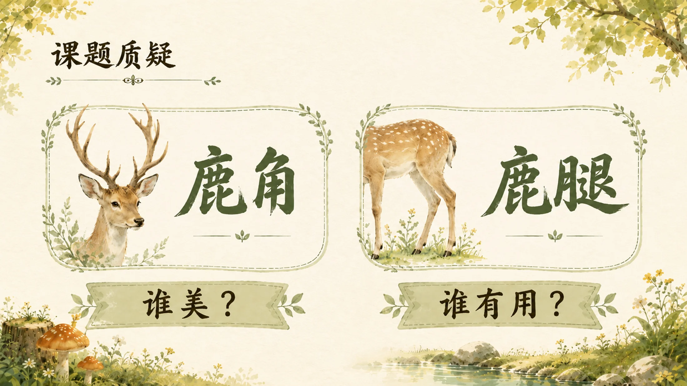 部编版小学语文三年级下册《鹿角和鹿腿》PPT课件｜寓言故事思辨教学模板 - 预览图4