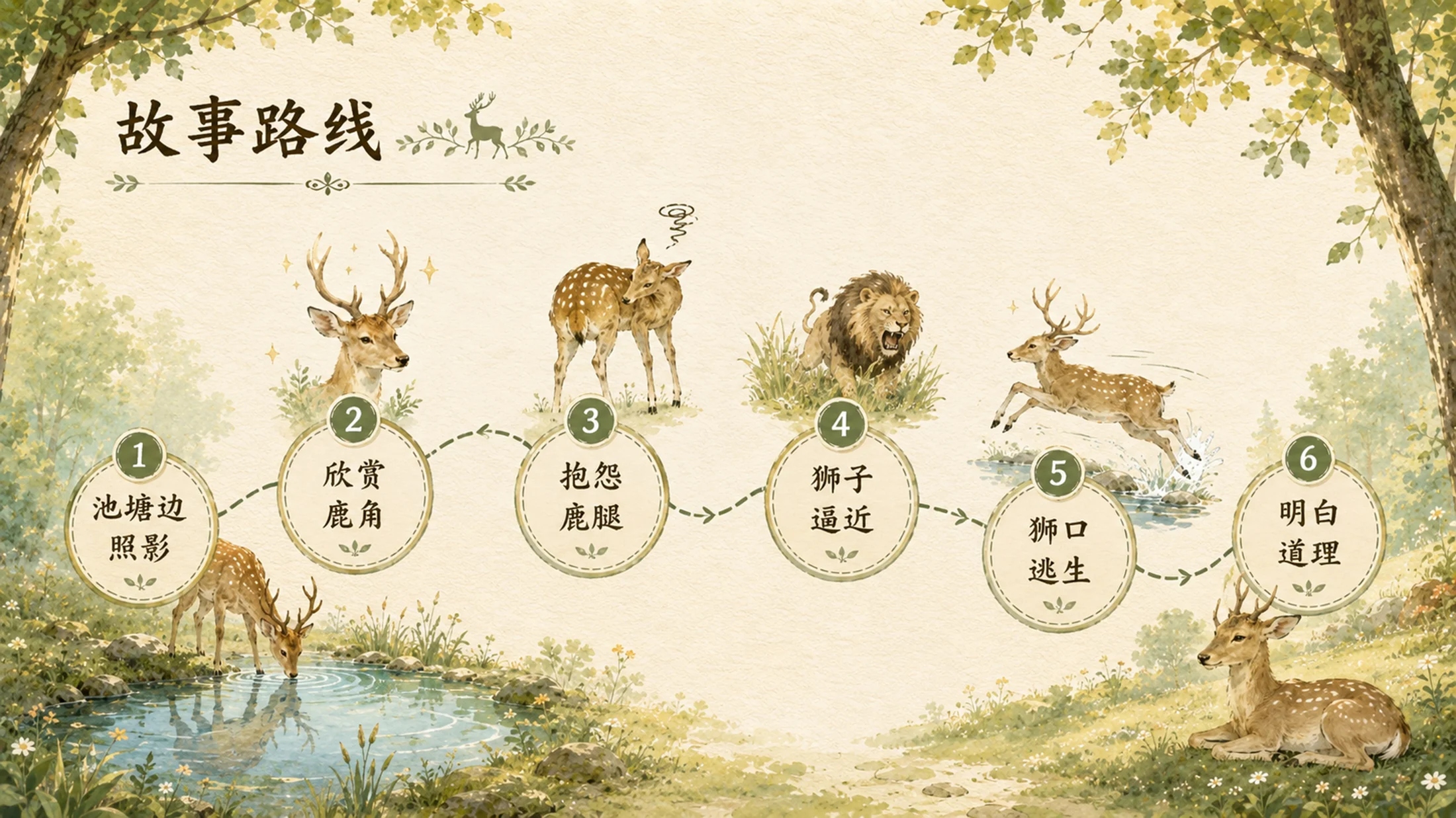 部编版小学语文三年级下册《鹿角和鹿腿》PPT课件｜寓言故事思辨教学模板 - 预览图8